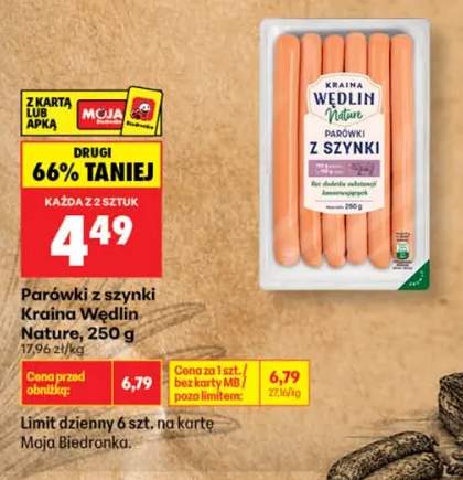 Parówki z szynki Kraina Wędlin Nature