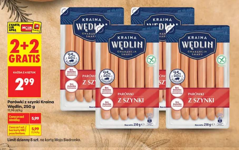Parówki z szynki Kraina Wędlin