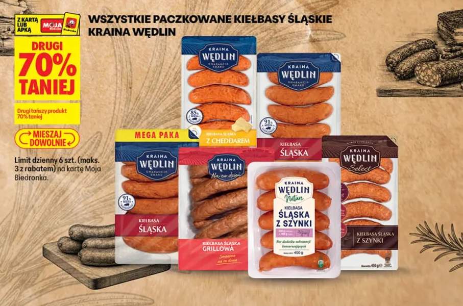 Kiełbasa śląska grillowa Kraina Wędlin +6 wariantów
