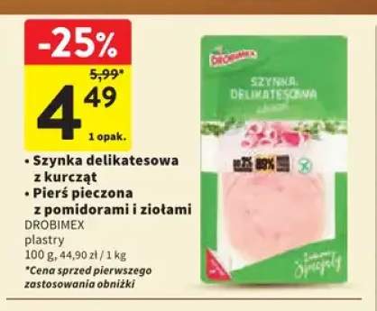 Szynka delikatesowa z kurcząt plastry Drobimex +1 wariant