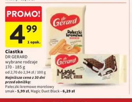 Ciastka Pałeczki kremowe morelowy smak Dr Gerard +1 wariant