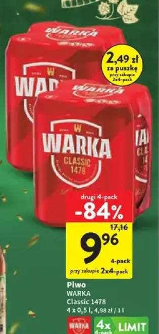 Piwo Warka Classic 1478 4-pak