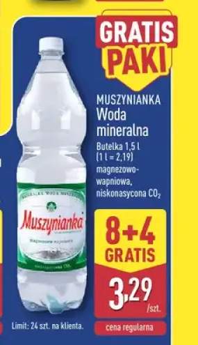 Woda mineralna gazowana magnezowo-wapniowa niskonasycona CO2 Muszynianka