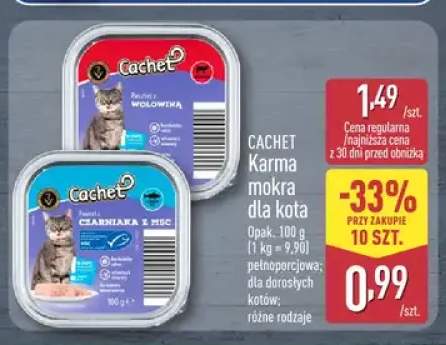 Karma mokra dla kota pasztet z wołowiną Cachet +1 wariant
