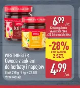 Owoce z sokiem do herbaty i napojów Westminster