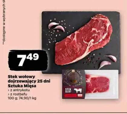Stek wołowy dojrzewający 25 dni z antrykotu Sztuka Mięsa +1 wariant