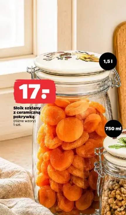 Słoik szklany z ceramiczną pokrywką 1,5 l