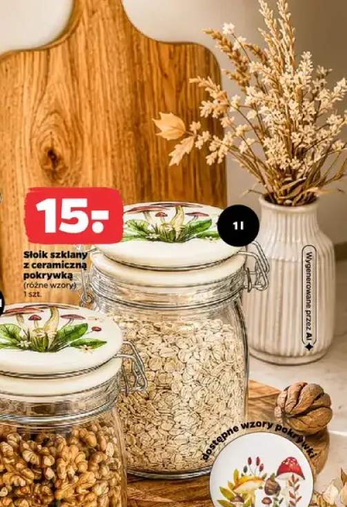 Słoik szklany z ceramiczną pokrywką 1 l
