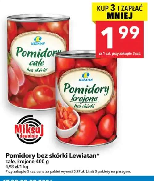 Pomidory bez skórki Lewiatan całe +1 wariant