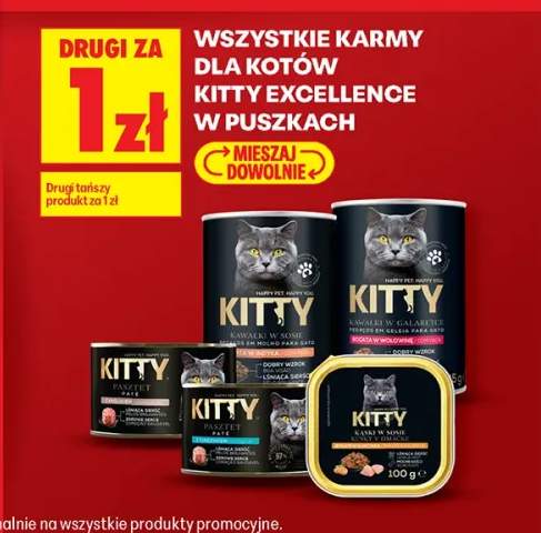 Karmy dla kotów Kitty Excellence w puszkach +5 wariantów