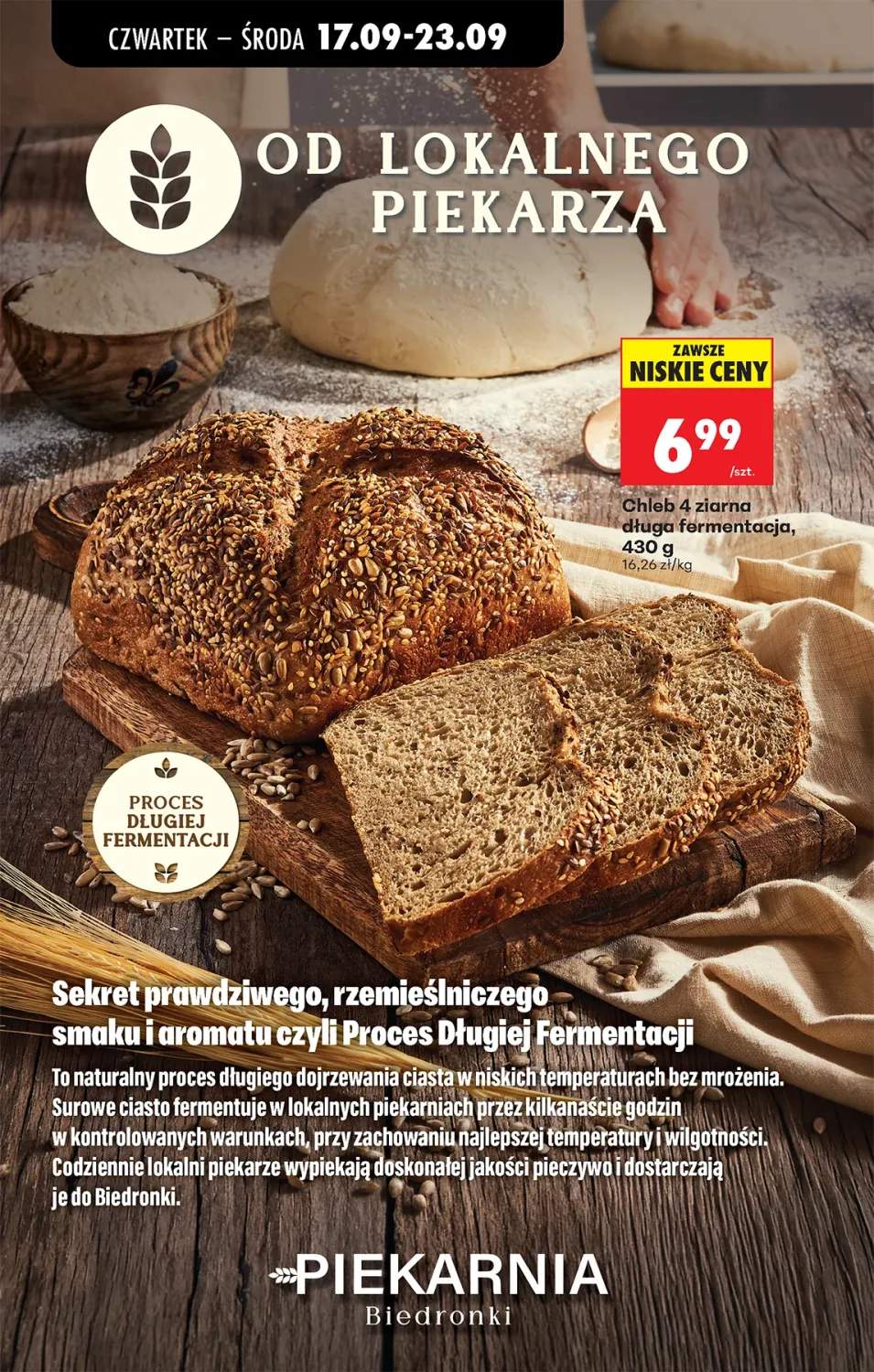 Chleb 4 ziarna długa fermentacja Piekarnia Biedronki