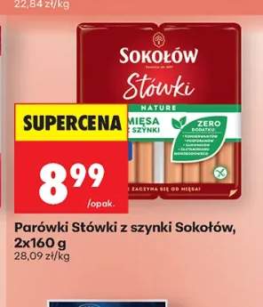 Parówki Stówki z szynki Sokołów 2-pak
