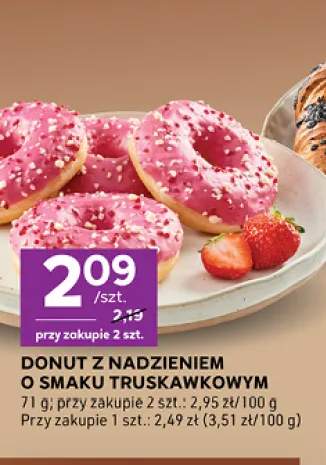 Donut z nadzieniem o smaku truskawkowym