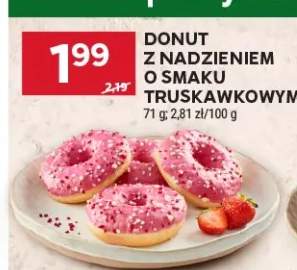 Donut z nadzieniem o smaku truskawkowym