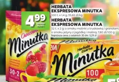 Herbata ekspresowa Minutka o smaku malinki z truskawką i granatem +2 warianty