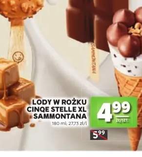 Lody w rożku Cinque Stelle XL Sammontana