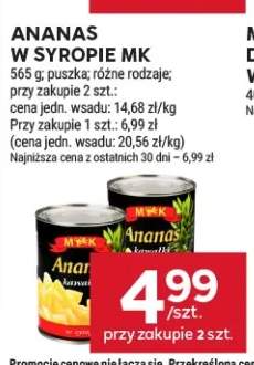 Ananas w puszce w syropie MK