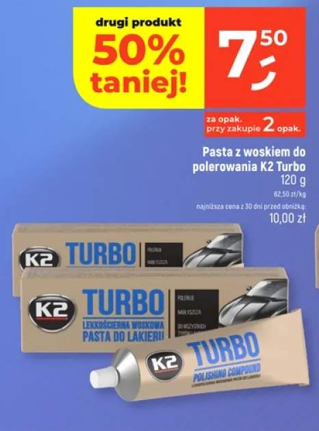 Pasta z woskiem do polerowania K2 Turbo