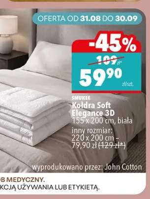 Kołdra Soft Elegance 3D 155x200 cm biała Smukee +1 wariant