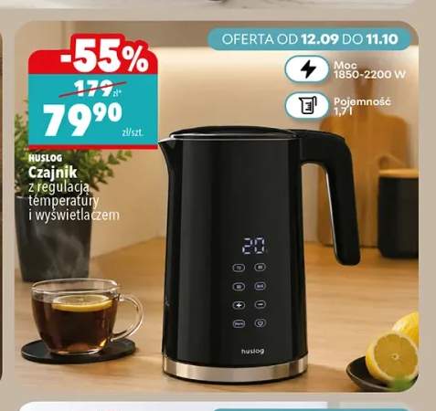 Czajnik z regulacją temperatury i wyświetlaczem 1,7 l Huslog