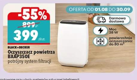 Oczyszczacz powietrza BXAP350E potrójny system filtracji Black+Decker