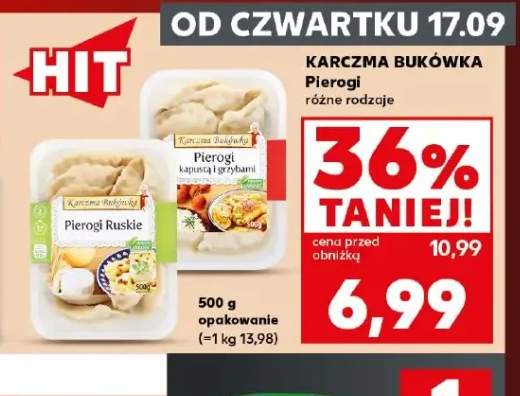 Pierogi ruskie Karczma Bukówka +1 wariant