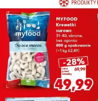 Krewetki surowe 31-40 obrane bez ogonka Myfood