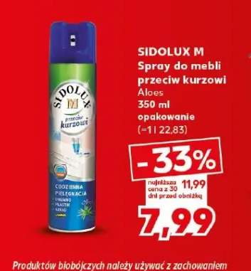 Spray do mebli przeciw kurzowi Aloes Sidolux M