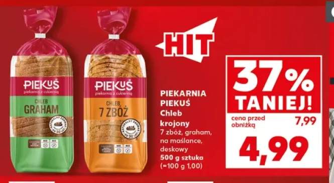 Chleb krojony 7 zbóż Piekarnia Piekuś +3 warianty