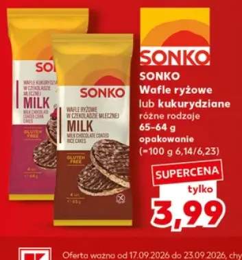 Wafle ryżowe w czekoladzie mlecznej Sonko +1 wariant