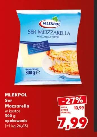 Ser Mozzarella w kostce Mlekpol