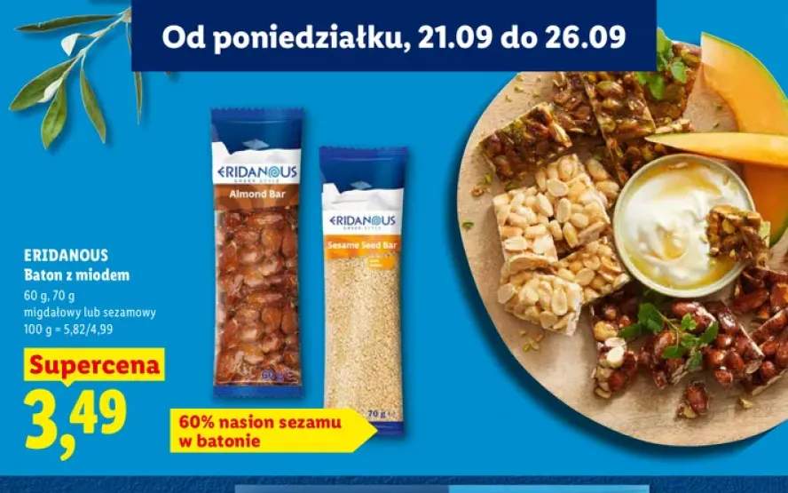 Baton z miodem migdałowy Eridanous +1 wariant