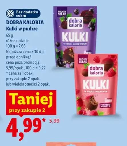 Kulki w pudrze z czarnej porzeczki Dobra Kaloria +1 wariant