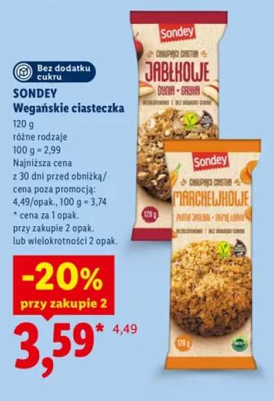 Wegańskie ciasteczka jabłkowe Sondey +1 wariant