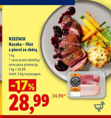 Kaczka - filet z piersi ze skórą Rzeźnik