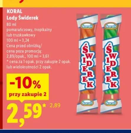 Lody Świderek pomarańczowy +2 warianty