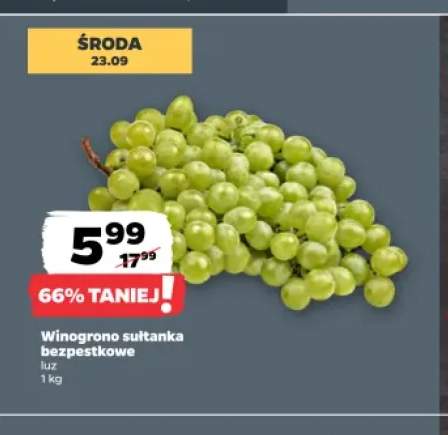 Winogrona sułtanka bezpestkowe