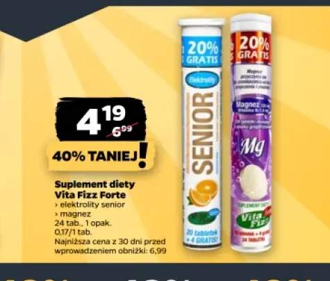 Suplement diety Vita Fizz Forte elektrolity senior +1 wariant
