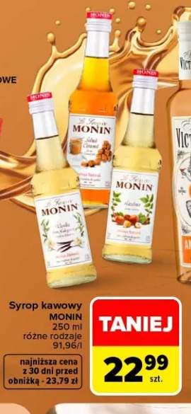 Syrop kawowy Monin Salted Caramel +2 warianty