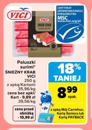 Paluszki surimi Śnieżny Krab Vici