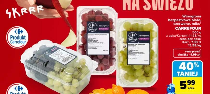 Winogrona bezpestkowe białe Carrefour