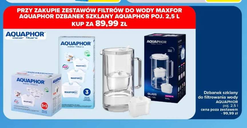 Dzbanek szklany do filtrowania wody Aquaphor 2,5 l