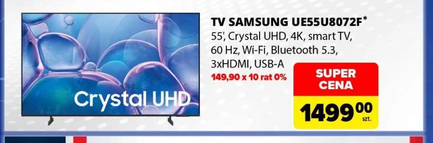 Telewizor Samsung UE55U8072F 55" Crystal UHD 4K
