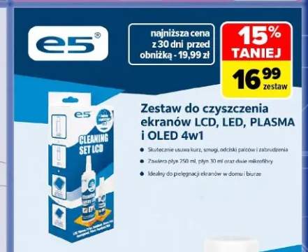 Zestaw do czyszczenia ekranów LCD, LED, Plasma i Oled 4w1 e5