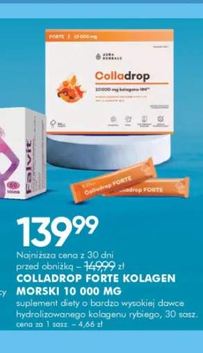 Suplement diety Colladrop Forte kolagen morski 10 000 mg Aura Herbals