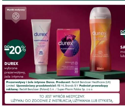 Wybrane prezerwatywy i żele intymne Durex