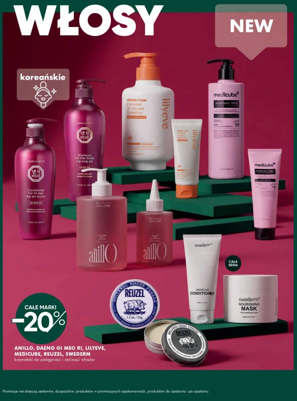 Kosmetyki do pielęgnacji i stylizacji włosów Anillo, Daeng Gi Meo Ri, Lilyeve, Medicube, Reuzel, Swederm +12 wariantów