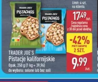 Pistacje kalifornijskie solone Trader Joe's +1 wariant