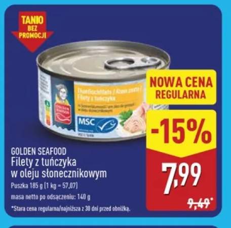 Filety z tuńczyka w oleju słonecznikowym Golden Seafood