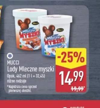 Lody Mleczne myszki karmelowe Mucci +1 wariant